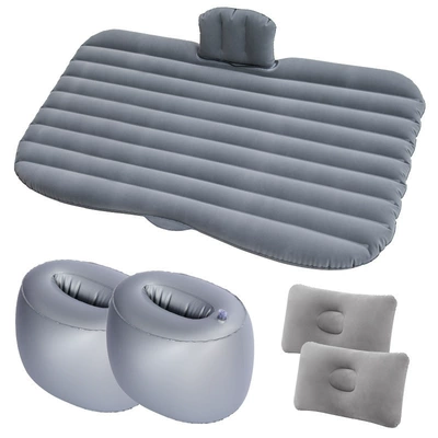 Flocking Travel Mattress, Car | Vehicle-mounted inflatable bed - plain-split-pier-gray