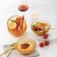 宁餐具耐高温玻璃碗进口高颜值350ml饭碗4个装家用沙拉碗
