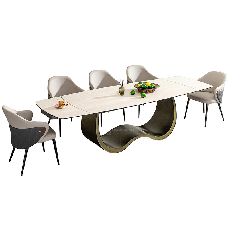 Mesa de Comedor Extensible de Pizarra hasta 2.8 Metros de Acero Inoxidable Plegable para Restaurante image 6