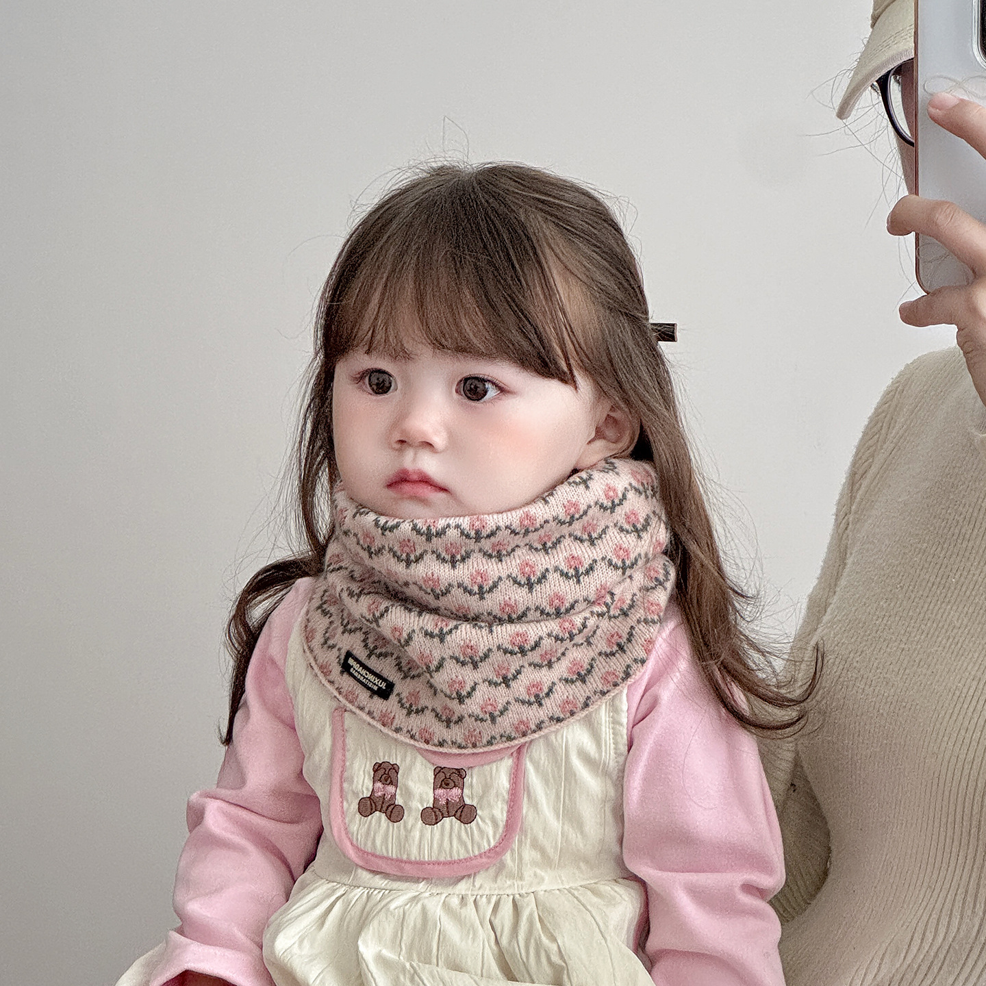 Cuello para niños invierno grueso calentamiento lana tejo cuello colgar máscara de orejas protectoras de viento bufandas de moda