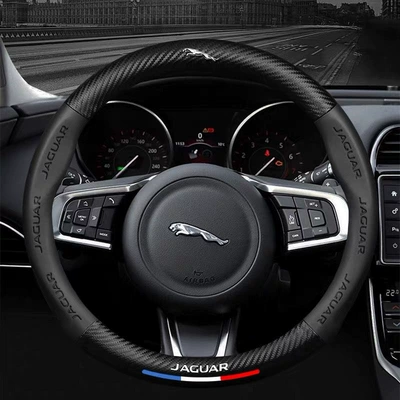 Handle Cover — Steering wheel cover - round-jaguarblack-38cm