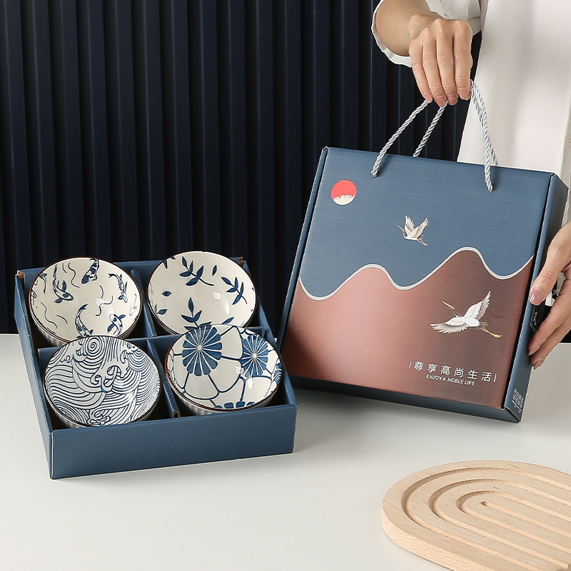 Japanese-Style Ceramic Rice Bowl Tableware Set Practical Opening Gift Event Souvenir Housewarming Gift Promotional Return Gift