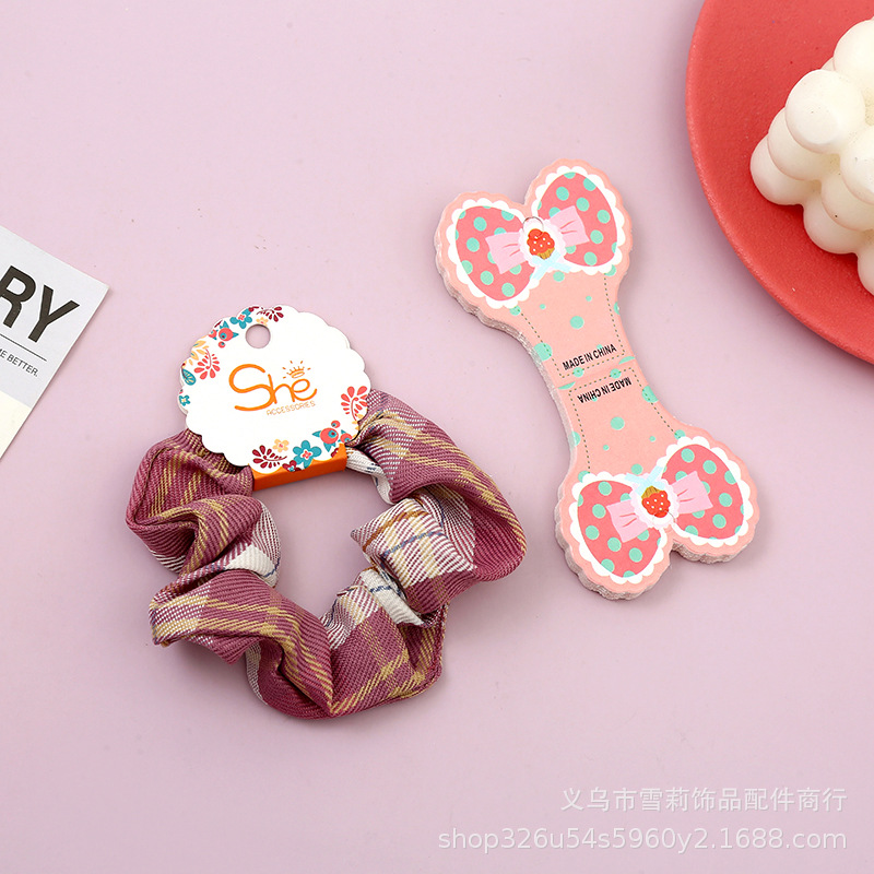 厂家直供蝴蝶结对折发圈皮筋卡纸女生头绳收纳包装卡纸DIY材料