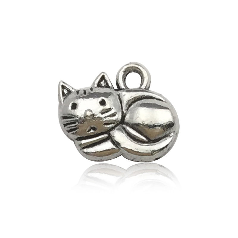 Ventas directas de fábrica 1 gato serie Xizanga plata accesorios pulsera accesorios colgante DIY accesorios animales antiguos accesorios de plata gato