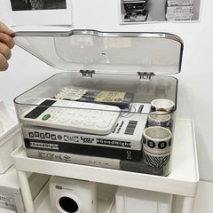 透明翻盖收纳盒带盖防尘桌面亚克力面膜盒家用网红化妆品收纳盒子