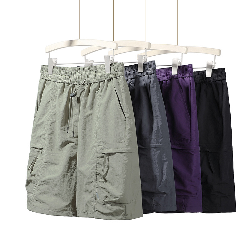 Men's Shorts, Summer Ice Silk Lightweight Pocketed Outdoor Cargo Shorts, Beach Running Sports Casual Mid-Length Pants Men's Shorts, Summer Ice Silk Lightweight Pocketed Outdoor Cargo Shorts, Beach Running Sports Casual Mid-Length Pants