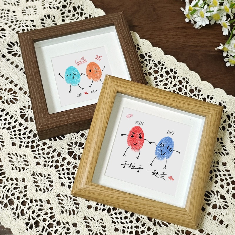 DIY Couple Fingerprint Photo Frame Finger Print Graduation Commemorative Gift Chinese Valentine's Day Gift for Girlfriend