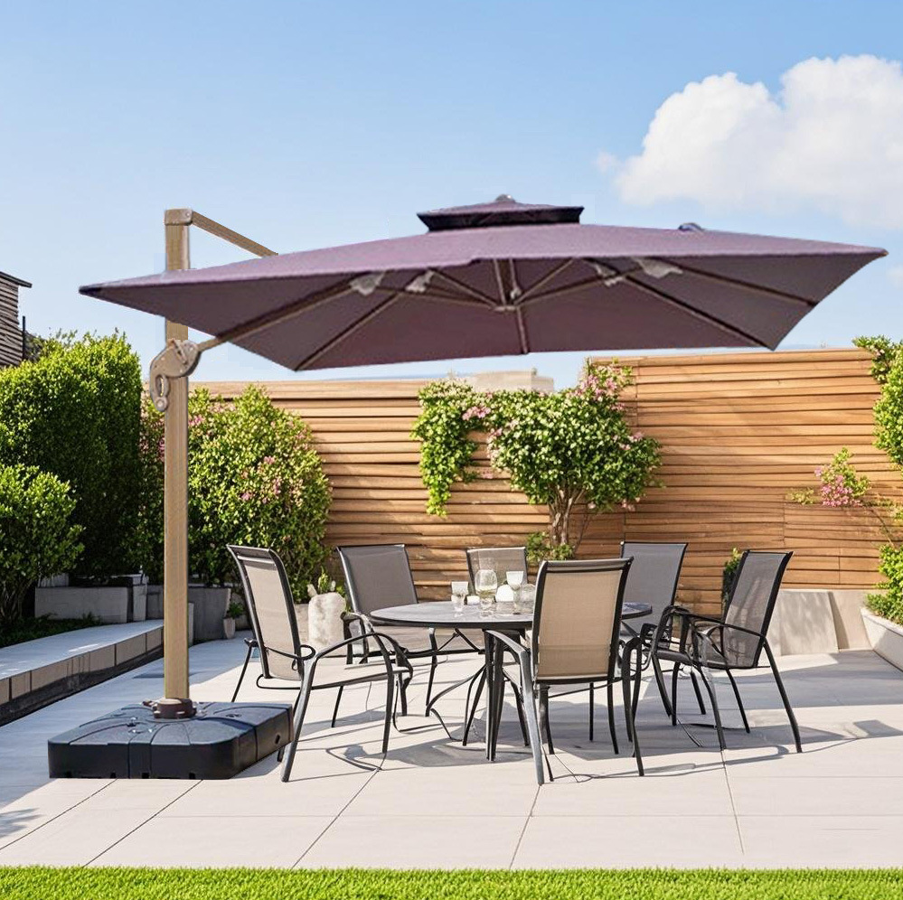 Sombrilla romana para exteriores, impermeable, protección solar, para patio, balcón, cafetería, hogar, ocio, venta al por mayor. image 3