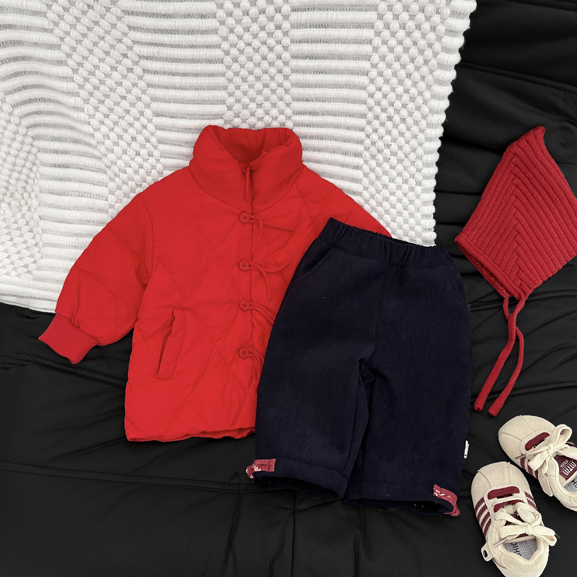 Niños rojos festivos de Año Nuevo chaqueta de plumón invierno ropa de bebé abrigado invierno abrigo de invierno