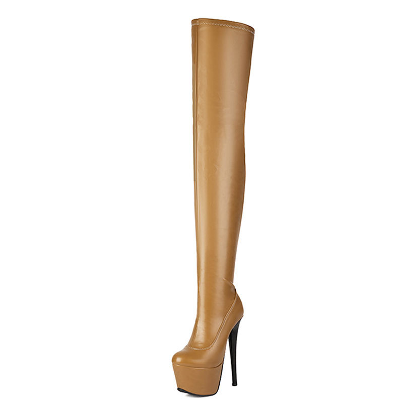 过膝长筒靴夜店性感细高跟水台女靴大码长靴跨境外贸Z3-7
