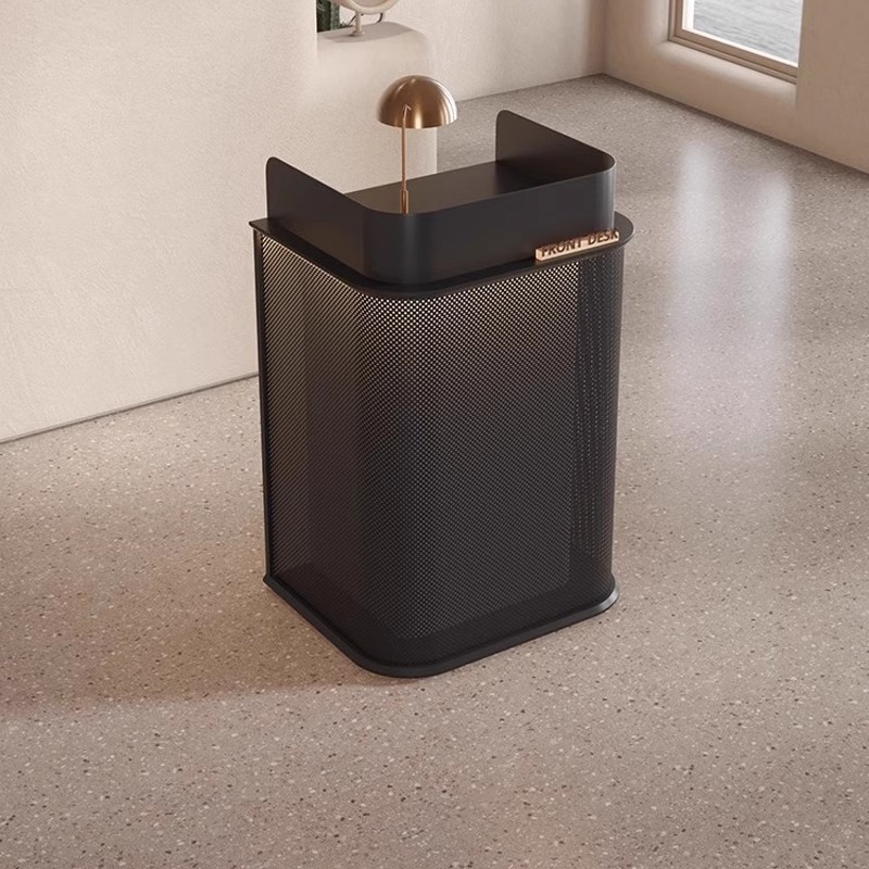 Small black reception desk for shop front, restaurant welcome desk, consultation desk, restaurant guide desk, lacquered reception desk