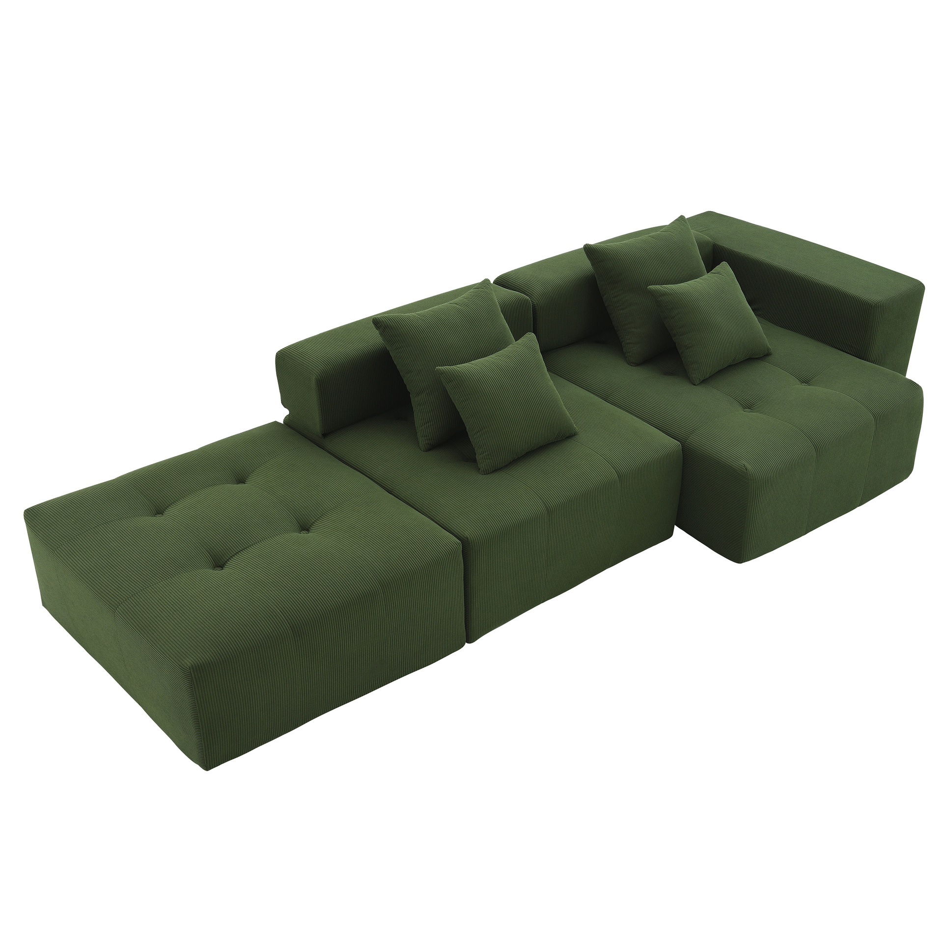 Mini sala de estar estilo italiano simple muebles combinados módulo cuadrado sofá de tela de ocio