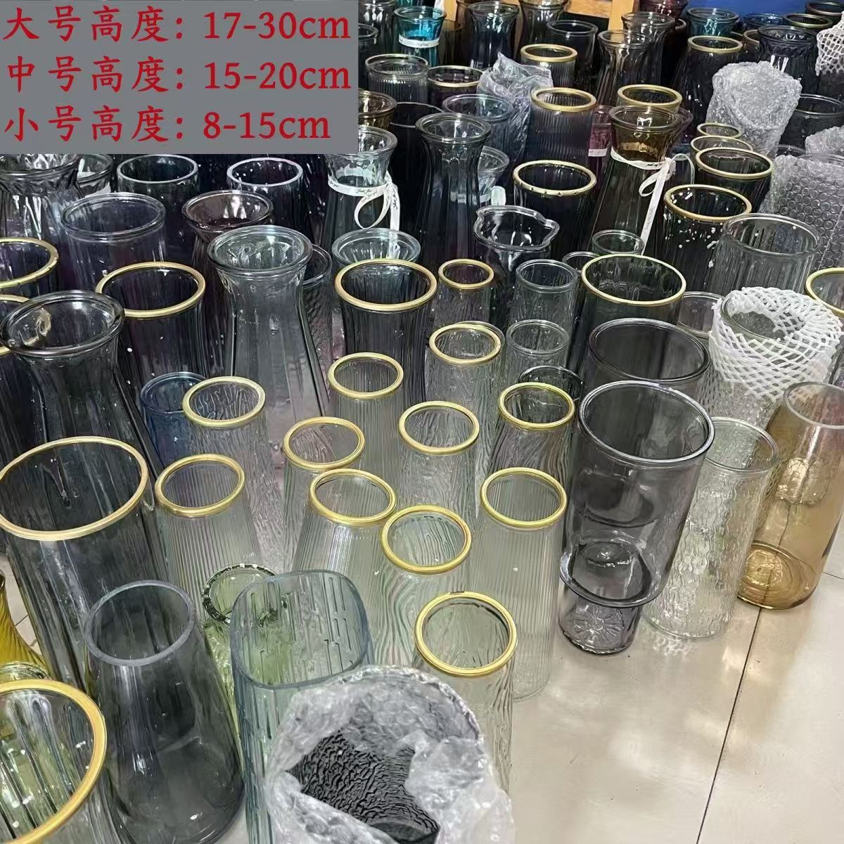 Venta al por mayor precio especial nórdico estilo ins jarrón de vidrio bambú rico agua flor arreglo floral combinación retro decoración de escritorio