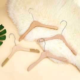 ✅源头工厂防滑实木衣架女装店成人宽肩无痕木质衣撑原木色榉木衣