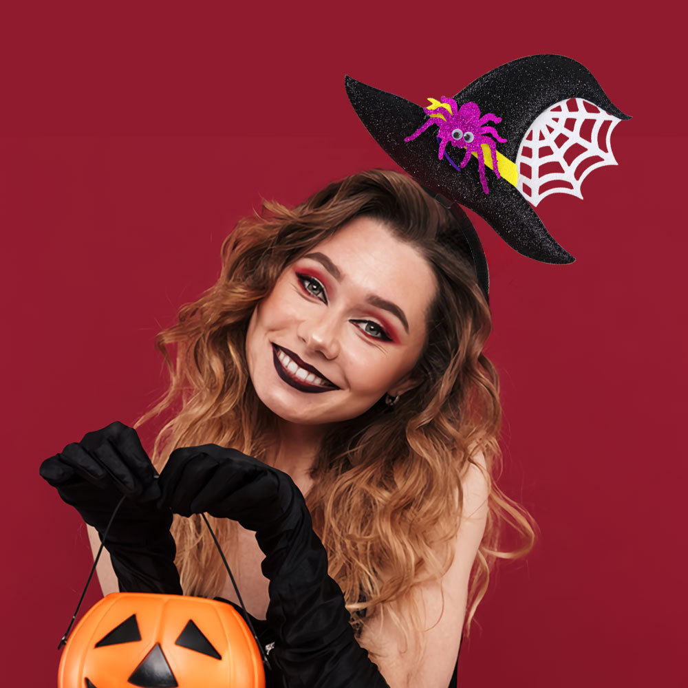 120g Weight headband, Glasses Event & Party Supplies 1 Piece Quantity Party, Festival Occasion Plastic, Felt cloth Material Halloween Festival Spider, Bat Pattern Cute Style Halloween Cute Spider Bat Plastic Felt Cloth Party Festival Headband Glasses 7