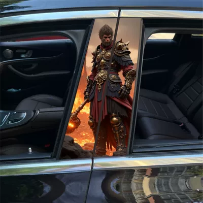 decorative sticker car window B pillar, Body sticker - black-wukong-4-1-pair-of-driver-and-co-pilot