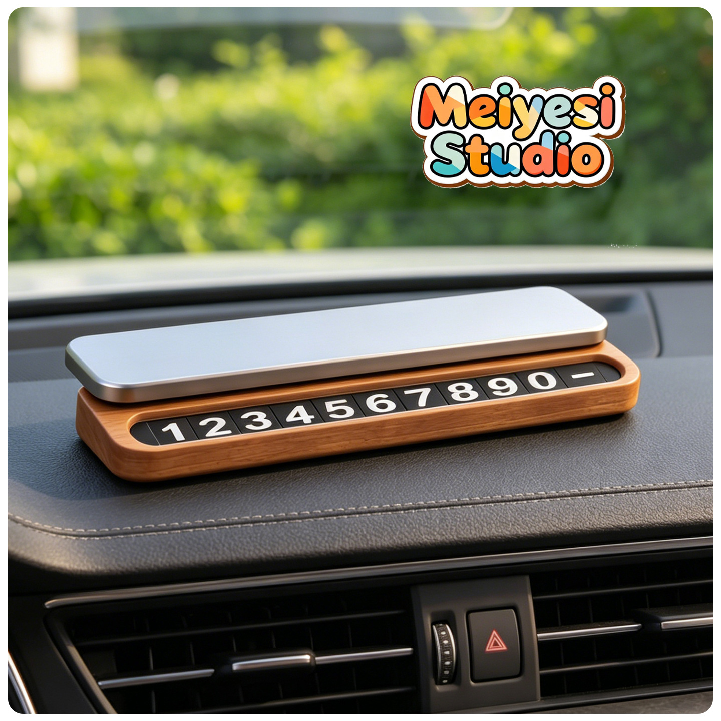 Starman Walnut Placa de estacionamiento Placa telefónica de movimiento de carro Placa de estacionamiento temporal Placa de estacionamiento de movimiento de carro Placa telefónica de consola central