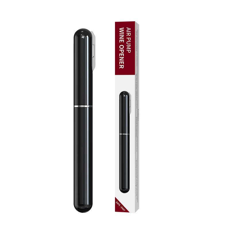 New capped pen type air pressure bottle opener black