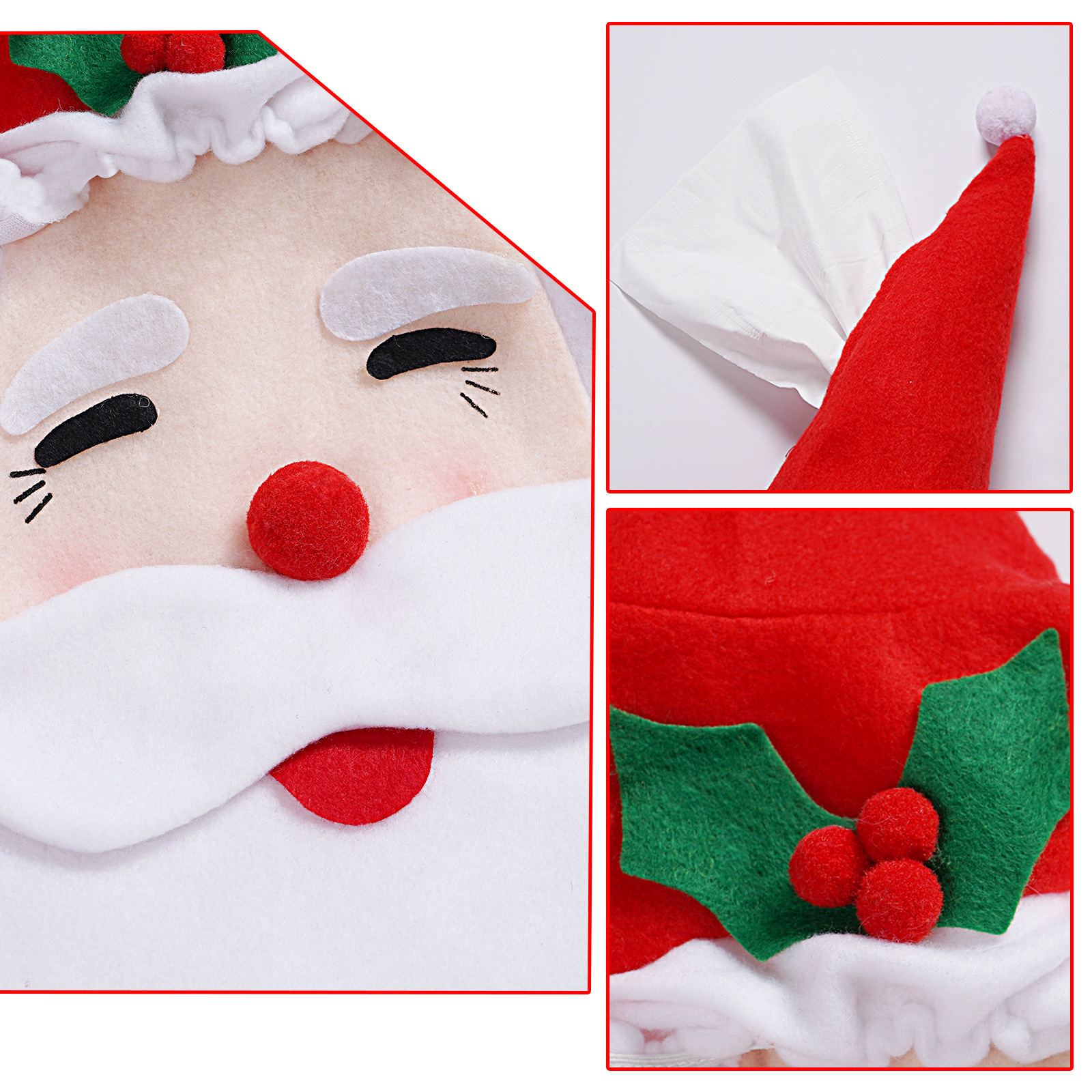 Ventas transfronterizas de inodoro de Navidad de Papá Noel de dos piezas de decoración de inodoro de Papá Noel