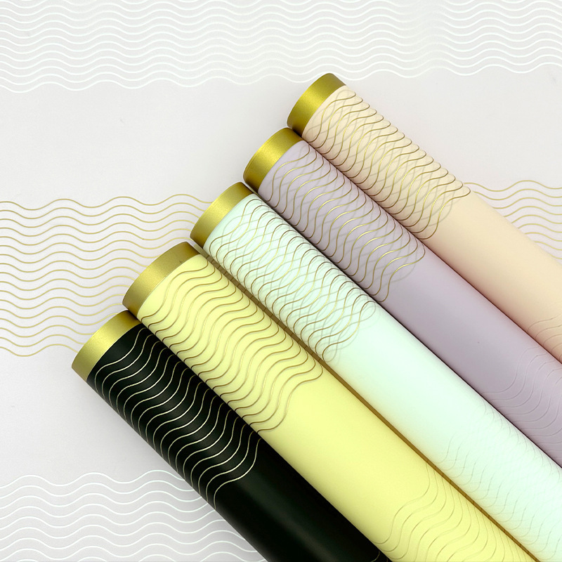 外贸波浪线防水花束礼品包装材料花艺包装纸鲜花DIY包装资材批发