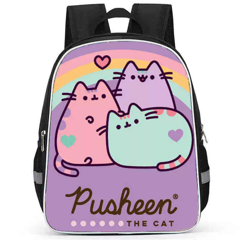 Рюкзак учебный Pusheen Fat Jimao с принтом периферийного типа, через стекло, зарубежная торговля, школьный рюкзак