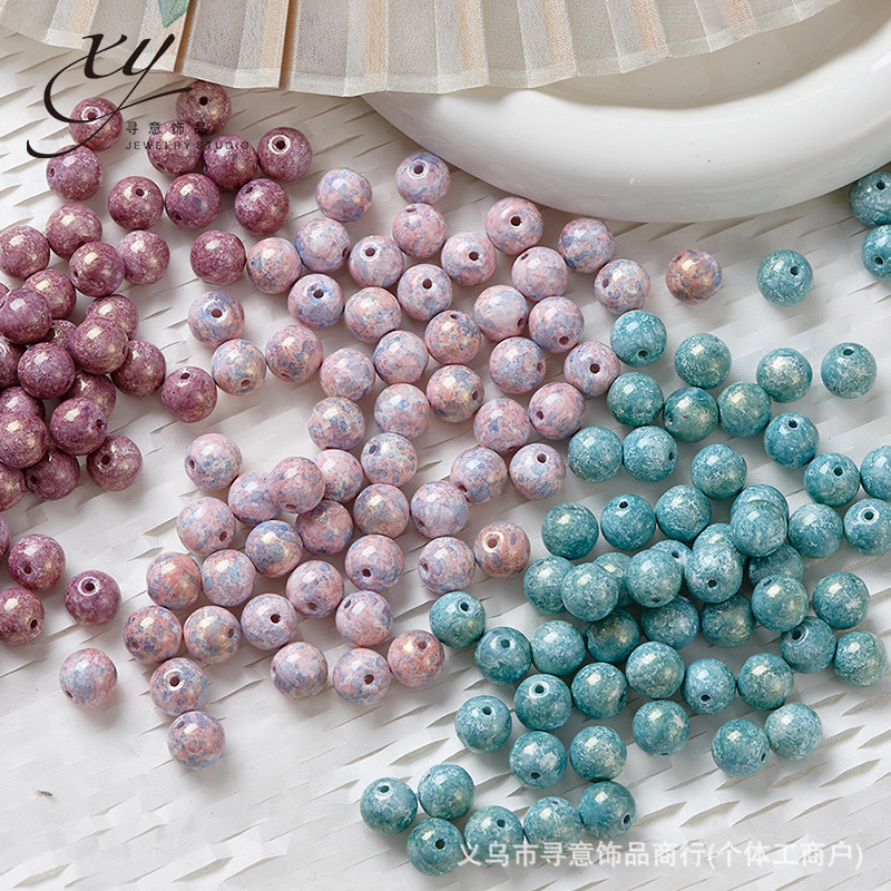 High-End Imitation Ceramic Retro Oil Painting Glazed Glass Beads Loose Beads Handmade DIY Bracelet Beading Materials High-End Imitation Ceramic Retro Oil Painting Glazed Glass Beads Loose Beads Handmade DIY Bracelet Beading Materials