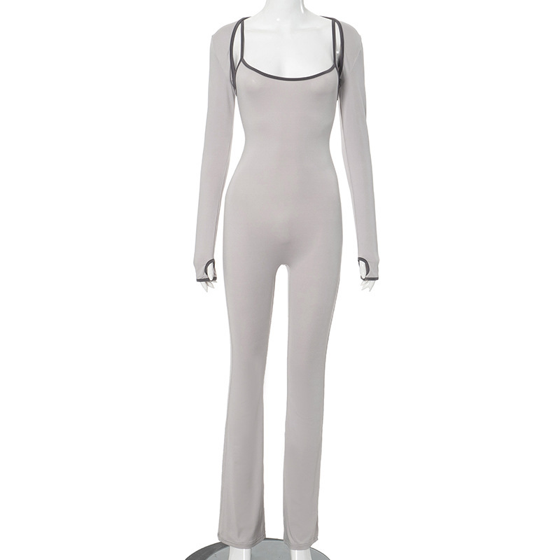 Women Wear Popular Square Collar Sleeveless Tight Top Jumpsuit Women