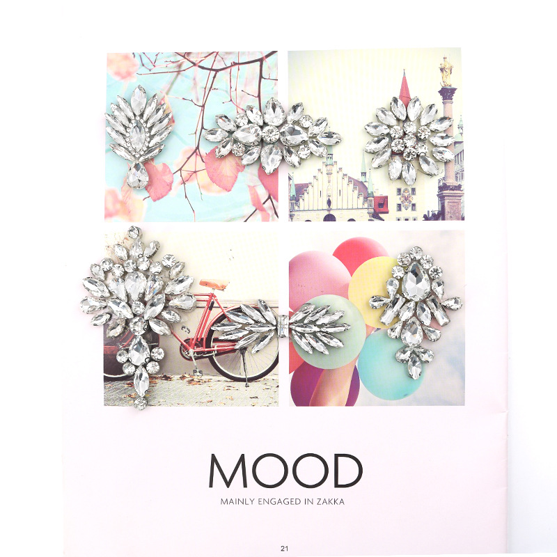 新款透明系列补丁 花朵叶子水滴白钻 包包袜子服装辅料配件