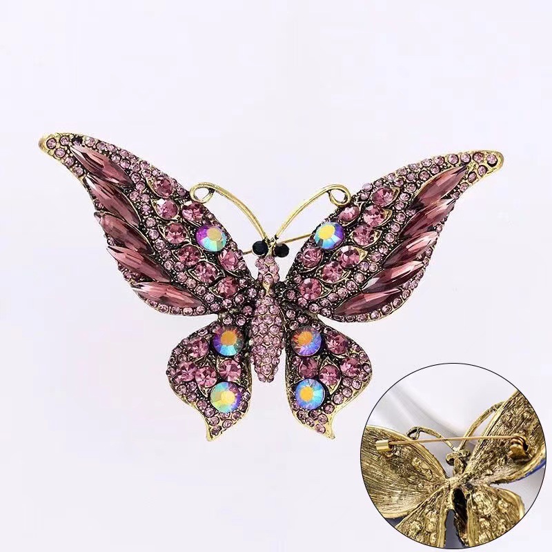 Fashion Butterfly Alloy Enamel Rhinestones Women's Brooches display picture 3