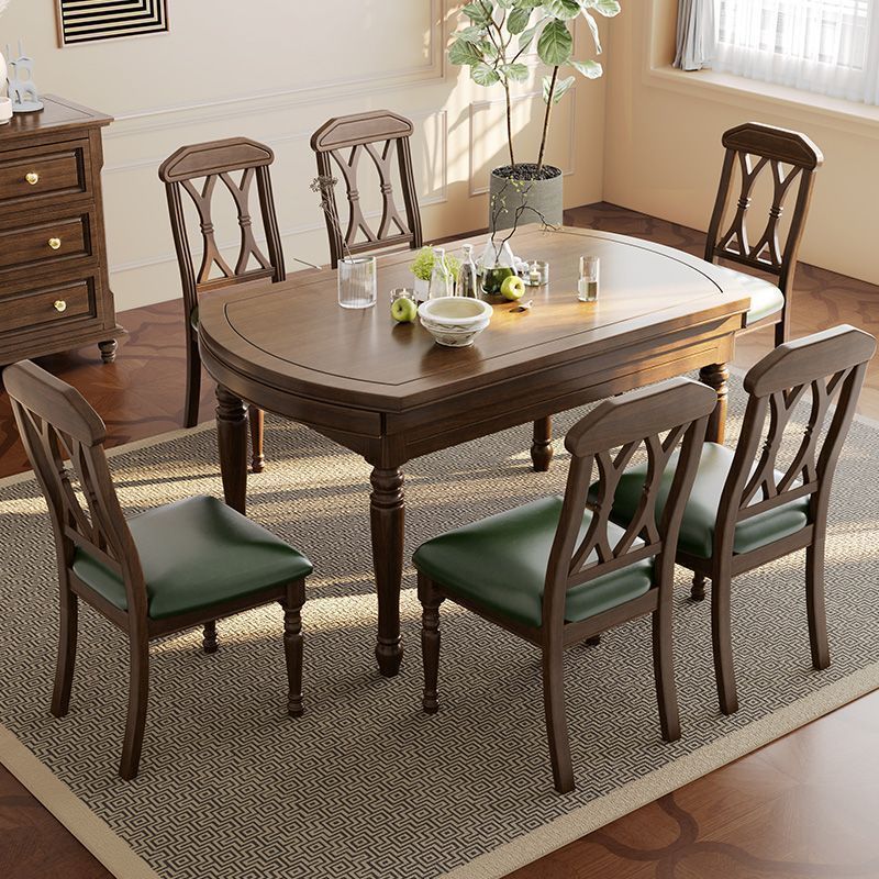 American Country Style Solid Wood Dining Table and Chair Combination Rectangular Dining Table Desk Restaurant Small Apartment Simple Home