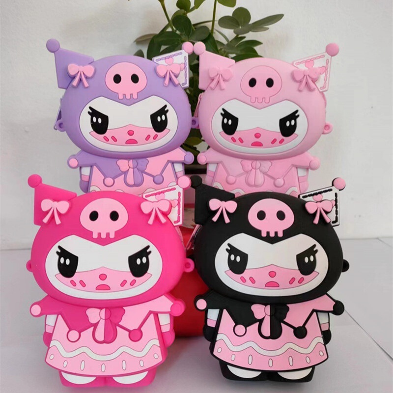 Kuromi Cute Cartoon Silicone Coin Purse Earphone Bag Portable Small Wallet Storage Mini Kidsren's Street Trendy