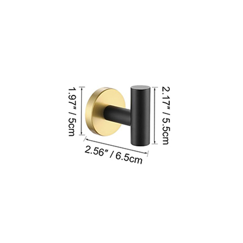 Baño transfronterizo Juego de colgantes de oro cepillado de acero inoxidable Barra de toalla Anillo de toalla Soporte de rollo de papel Gancho para ropa Kit de baño