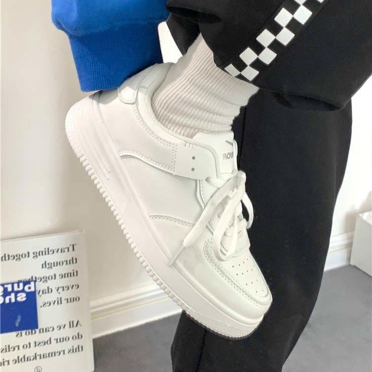 Zapatillas Blancas Versátiles para Mujer, Primavera 2025, Estilo Coreano, Suela Gruesa, Deportivas Casuales, Otoño, Venta Directa de Fábrica