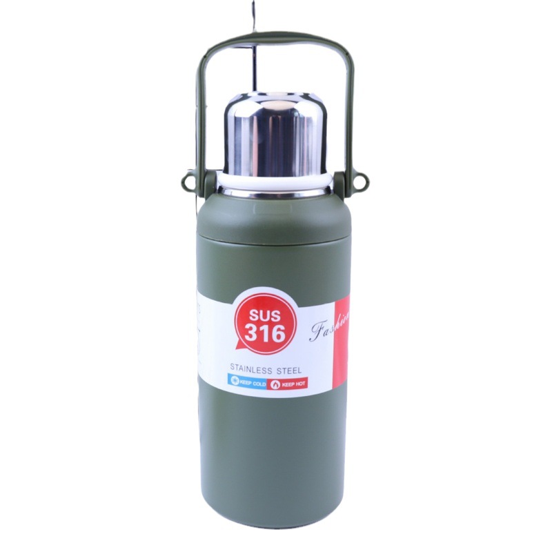 316 termo de acero inoxidable taza de gran capacidad portátil olla montañismo al aire libre olla de viaje bebida directa deportes hervidor termo taza