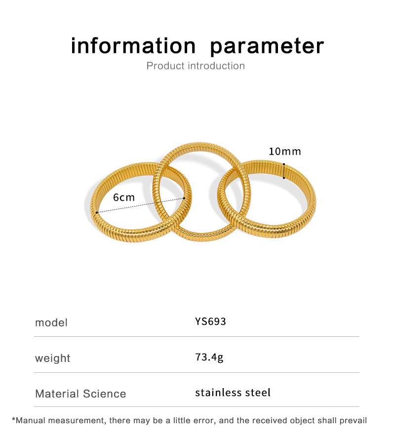 Simple Style Solid Color 304 Stainless Steel 18K Gold Plated Bangle In Bulk display picture 1