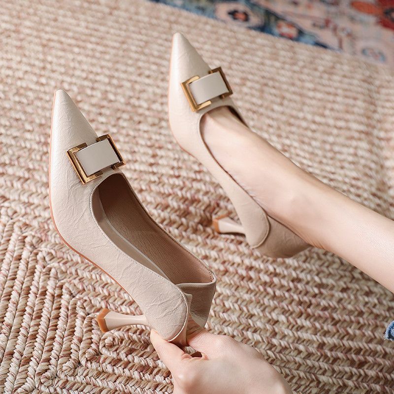 Pointed Toe High Heels for Women, Stiletto Heels, Spring and Autumn 2026 New Style, Elegant French Style, Shallow Mouth Single Shoes, High Heels That Are Not Tiring for the Feet