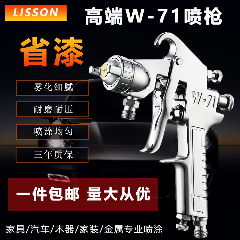 厂家包邮立森W-71汽车面漆家具油漆喷漆枪高雾化品质省漆气动喷枪