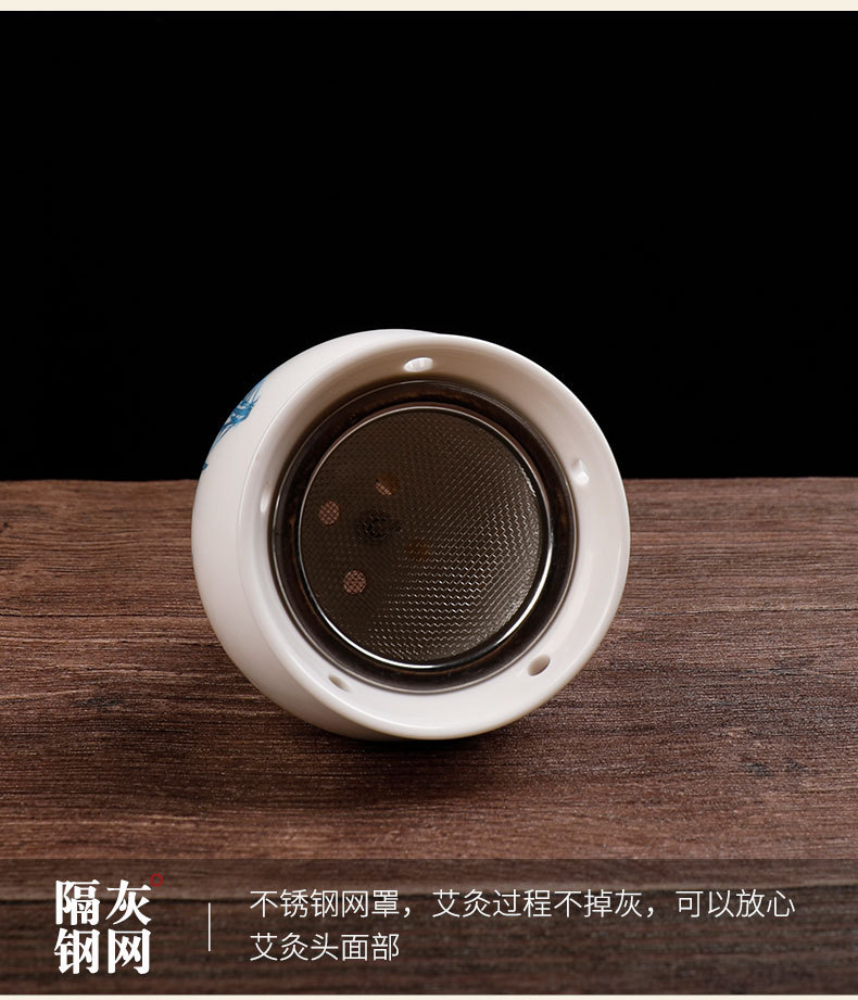 Ceramic Jade Pot Moxibustion Jar with Gua Sha Cup Portable Warm Therapy Device for Home Spa Wellness specifications