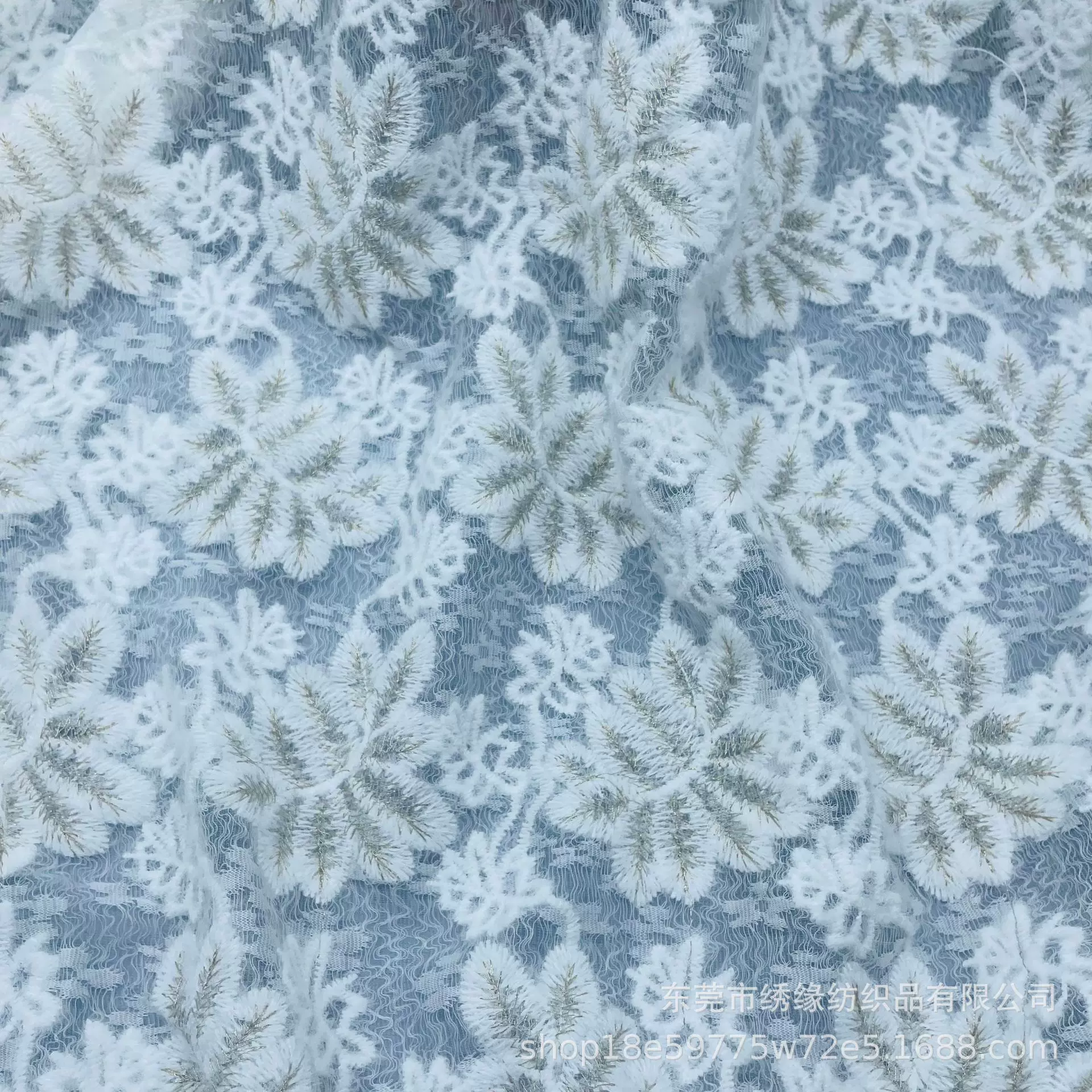 加密订单款蕾丝底布加金线毛线绣花布面料秋冬连衣裙上衣绣花辅料