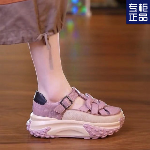 Thick-soled deodorant dad shoes 2024 spring and summer explosions breathable casual shoes new hollow all-match sandals women