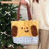 3#yellow-checkered puppy shoulder bag