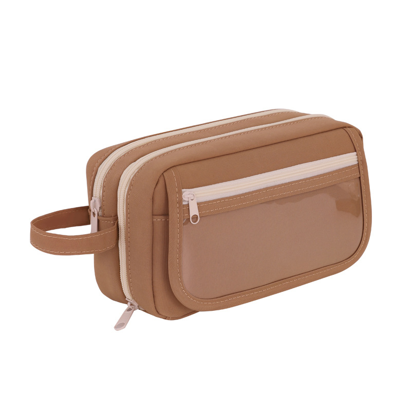 Bolsa de lápices de dolor multifuncional de tamaño pequeño, bolsa de papel bidimensional transparente de gran capacidad, caja de papelería para estudiantes de primaria