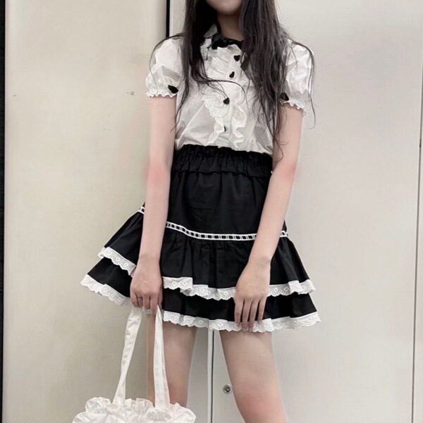 Summer Japanese cute lace mini-skirt for students