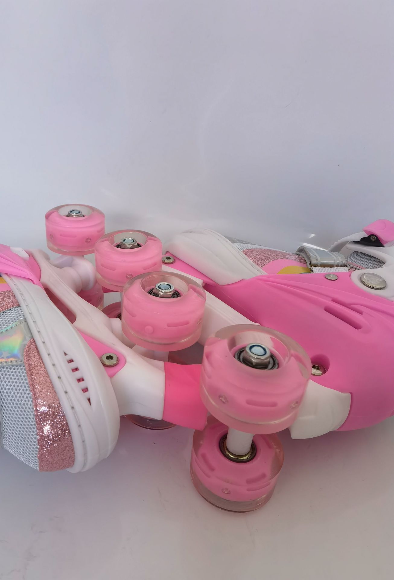 Verstellbare Doppelreihen-Rollschuhe, vierrädrige Inlineskates für Eisbahnen, für Jungen, Mädchen und Grundschüler_voghion.com