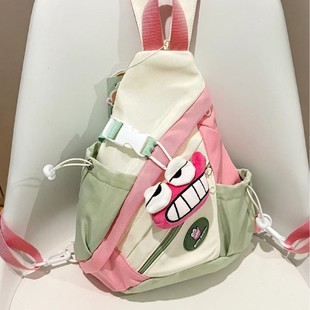 2025 Korean Dopamine Contrast Crayon Shin Shin Shoulder Bag Lightweight Commuter Backpack Junior Senior high school Student Schoolbag for Women