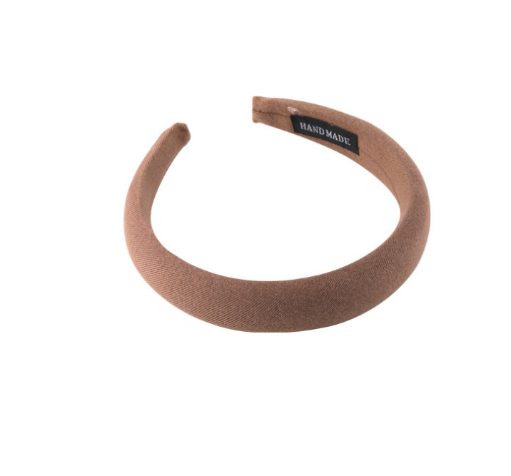 奶茶咖色系發(fā)箍時尚海綿頭箍高顱頂發(fā)卡少女麻花珍珠發(fā)箍日韓發(fā)飾