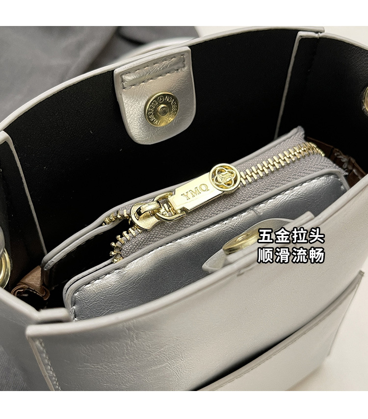 2025 Summer Popular Mini Small Bags for Women New Solid Color Foreign Style Crossbody Bag Korean Style Textured Bucket Bag