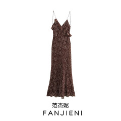 ZR外国貿易卸売り欧米風女装新型フランス積層波点ノースリーブストラップワンピース8994533