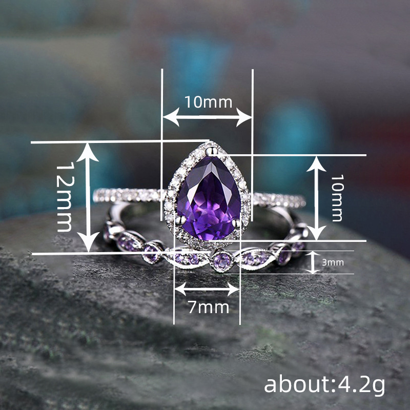 6g Weight Zircon Inlay Material Wholesale Jewelry Elegant Water Droplets Copper Zircon Rings