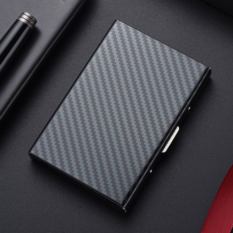 Titular de la tarjeta de acero inoxidable para hombres titular de la tarjeta de metal de cepillo antirrobo titular de la tarjeta de caja de tarjeta pequeña anti-desmagnetizador de las mujeres para el permiso de conducir